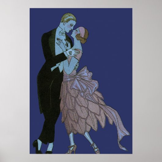  Art Deco-Passen getrouwd, Love Wedding Dance Poster (Voorkant)