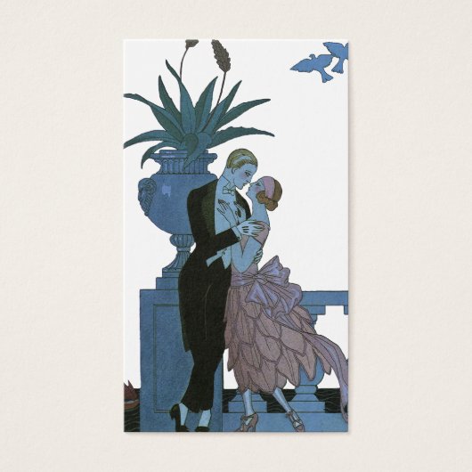 Art Deco-Passen getrouwd, Love Wedding Dance Visitekaartjes (Voorkant)