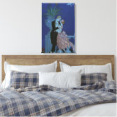  Art Deco Passen getrouwd, Oui van George Barbier Canvas Afdruk (Insitu (Slaapkamer))