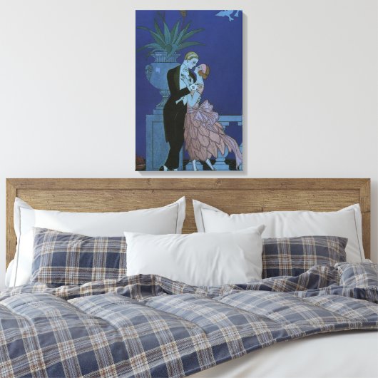  Art Deco Passen getrouwd, Oui van George Barbier Canvas Afdruk (Insitu (Slaapkamer))