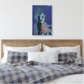 Art Deco Passen getrouwd, Oui van George Barbier Canvas Afdruk (Insitu (Slaapkamer))