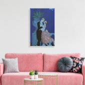 Art Deco Passen getrouwd, Oui van George Barbier Canvas Afdruk (Insitu (Woonkamer))