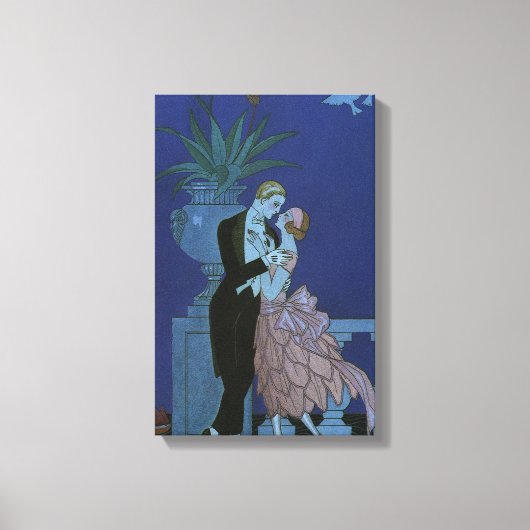 Art Deco Passen getrouwd, Oui van George Barbier Canvas Afdruk (Voorkant)