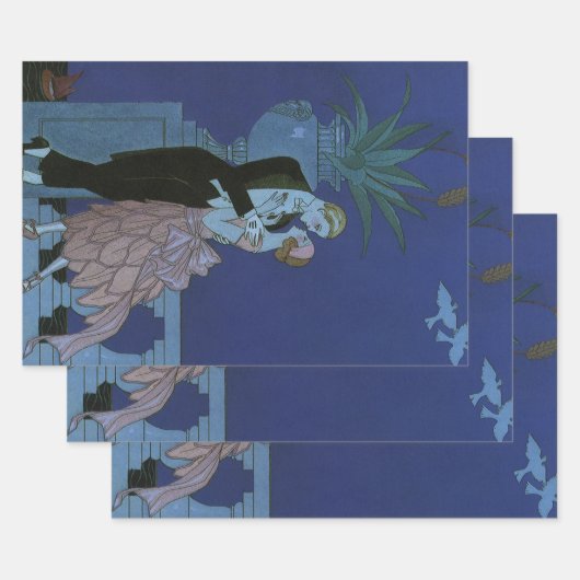  Art Deco Passen getrouwd, Oui van George Barbier Inpakpapier Vel (Set)