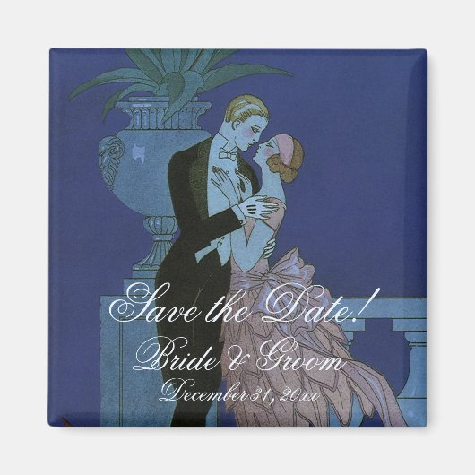 Art Deco Passen getrouwd, Oui van George Barbier Magneet (Voorkant)