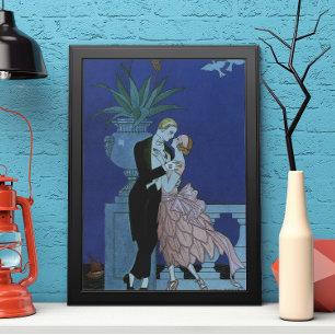 Art Deco Passen getrouwd, Oui van George Barbier Poster