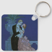 Art Deco Passen getrouwd, Oui van George Barbier Sleutelhanger (Achterkant)