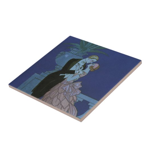 Art Deco Passen getrouwd, Oui van George Barbier Tegeltje (Zijkant)