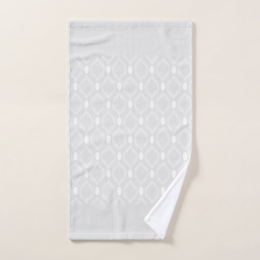 Art Deco pasteert grijs en wit patroon Bad Handdoek (Handdoek)