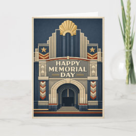 Art Deco Patriottische Architectuur Memorial Day Kaart