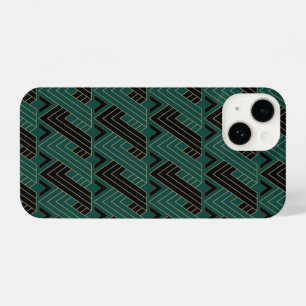 Art Deco Patronen Groene linten iPhone 14 Hoesje