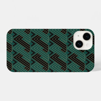 Art Deco Patronen Groene linten iPhone 14 Hoesje