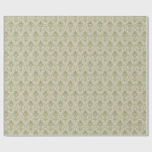 Art Deco Patroon 01 - Camouflage Groen op Wit Cadeaupapier (Vlak)