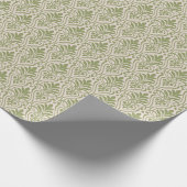Art Deco Patroon 01 - Camouflage Groen op Wit Cadeaupapier (Hoek)