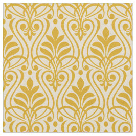 Art Deco Patroon 01 - Deco Gold 2 op Gebroken Wit Stof