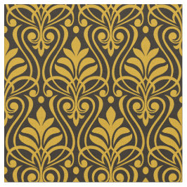 Art Deco Patroon 01 - Deco Gold 2 op zwart Stof
