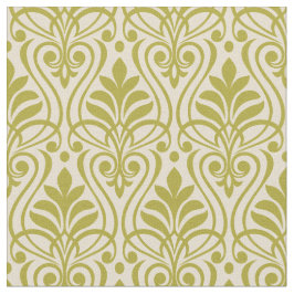Art Deco patroon 01 - Deco goud op gebroken wit Stof
