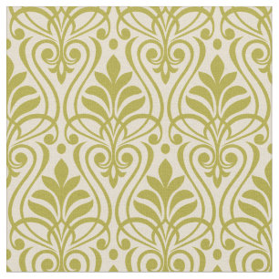 Art Deco patroon 01 - Deco goud op gebroken wit Stof