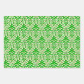 Art Deco Patroon 01 - Donker Lime Groen op Gebroke Inpakpapier Vel (Voorkant)