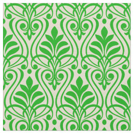 Art Deco Patroon 01 - Donker Lime Groen op Gebroke Stof