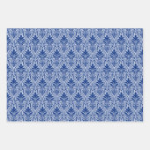 Art Deco Patroon 01 - Donkerblauw op Lavendel Blau Inpakpapier Vel (Voorkant 3)