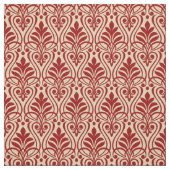 Art Deco Patroon 01 - Donkerrood op Gebroken Wit Stof (Swatch)