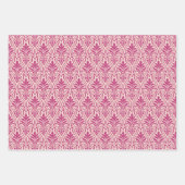 Art Deco Patroon 01 - Frambozenroze op lichtroze Inpakpapier Vel (Voorkant 3)
