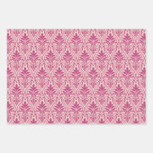 Art Deco Patroon 01 - Frambozenroze op lichtroze Inpakpapier Vel (Voorkant 2)