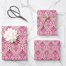 Art Deco Patroon 01 - Frambozenroze op lichtroze