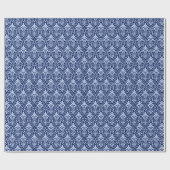 Art Deco Patroon 01 - Lavendel Blauw op Donkerblau Cadeaupapier (Vlak)