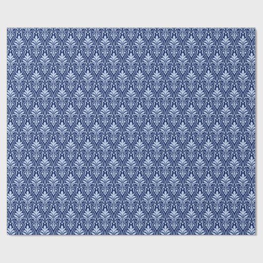 Art Deco Patroon 01 - Lavendel Blauw op Donkerblau Cadeaupapier (Vlak)