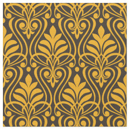 Art Deco Patroon 01 - Levendige Gamboge op Deco Zw Stof