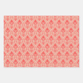 Art Deco Patroon 01 - Lichtrood op gebroken wit Inpakpapier Vel (Voorkant 3)