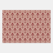 Art Deco Patroon 01 - Midnight Red op Gebroken Wit Inpakpapier Vel (Voorkant 3)