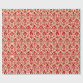 Art Deco Patroon 01 - Milano Rood op Gebroken Wit Cadeaupapier (Vlak)