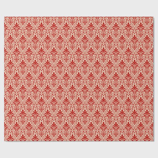 Art Deco Patroon 01 - Milano Rood op Gebroken Wit Cadeaupapier (Vlak)