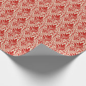 Art Deco Patroon 01 - Milano Rood op Gebroken Wit Cadeaupapier (Hoek)