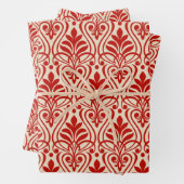 Art Deco Patroon 01 - Milano Rood op Gebroken Wit Inpakpapier Vel (In situ)
