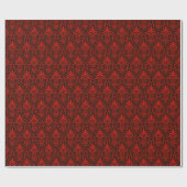 Art Deco Patroon 01 - Milano Rood op Zwart Cadeaupapier (Vlak)