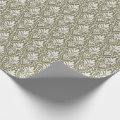 Art Deco Patroon 01 - Wit op Camouflage Groen Cadeaupapier (Hoek)