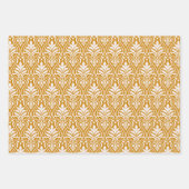 Art Deco Patroon 01 - Wit op Deco Gold 2 Inpakpapier Vel (Voorkant 2)