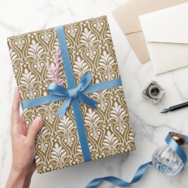 Art Deco Patroon 01 - Wit op Gold Fusion Cadeaupapier