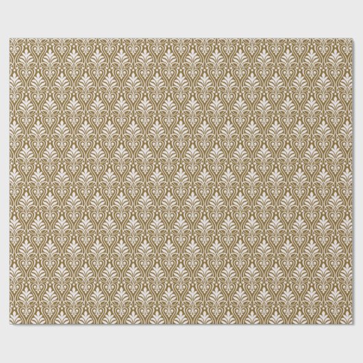 Art Deco Patroon 01 - Wit op Gold Fusion Cadeaupapier (Vlak)