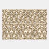 Art Deco Patroon 01 - Wit op Gold Fusion Inpakpapier Vel (Voorkant 3)
