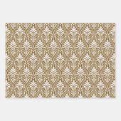 Art Deco Patroon 01 - Wit op Gold Fusion Inpakpapier Vel (Voorkant 2)