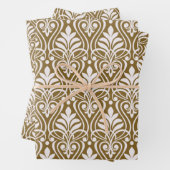 Art Deco Patroon 01 - Wit op Gold Fusion Inpakpapier Vel (In situ)