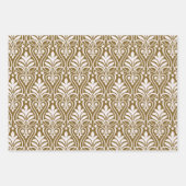 Art Deco Patroon 01 - Wit op Gold Fusion Inpakpapier Vel (Voorkant)