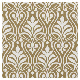 Art Deco Patroon 01 - Wit op Gold Fusion Stof