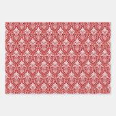 Art Deco Patroon 01 - Wit op Milano Rood Inpakpapier Vel (Voorkant 3)
