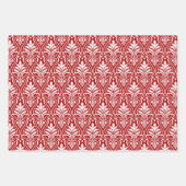 Art Deco Patroon 01 - Wit op Milano Rood Inpakpapier Vel (Voorkant 2)
